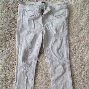 White ripped jeans